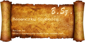 Besenczky Szabolcs névjegykártya